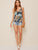 Double V-neck Tropical Print Cami Top