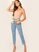 Swiss Dot Mesh Overlay Bodice Tank Bodysuit