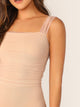 Swiss Dot Mesh Overlay Bodice Tank Bodysuit