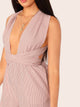 Striped Criss-cross Tie Back Romper