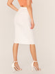 Elastic Waist Pencil Skirt