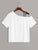Figure Print Ribbon Asymmetrical Neck Tee
