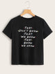 Slogan Print Short Sleeve Tee