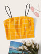 Grid Crop Cami Top
