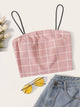 Grid Crop Cami Top