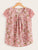 Contrast Lace Cuff Floral Print Blouse