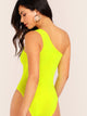 Neon Yellow One Shoulder Bodysuit