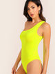 Neon Yellow One Shoulder Bodysuit