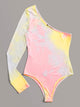One Shoulder Tie Dye Fitted Bodysuit