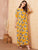 Jungle Leaf Print Tunic Maxi Dress