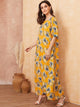 Jungle Leaf Print Tunic Maxi Dress