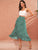 Knot Side Ruffle Trim Dalmatian Print Wrap Skirt