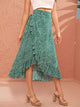 Knot Side Ruffle Trim Dalmatian Print Wrap Skirt