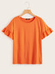 Frill Sleeve Solid Tee