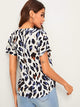 Leopard Print Notch Neck Blouse