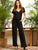 SBetro Drawstring Waist Wide Leg Maxi T-shirt Jumpsuit