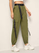 Solid Pocket Detail Cargo Utility Pants