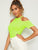 Neon Lime Cold Shoulder Form Fitting Tee