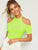 Neon Lime Cold Shoulder Form Fitting Tee