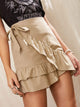 Ruffle Hem Tie Side Skirt