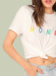 Short Sleeve Letter Print Top