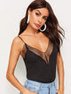 Chevron Lace Insert Cami Top