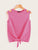 Knot Front Cut Out Shoulder Top