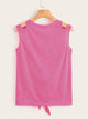 Knot Front Cut Out Shoulder Top