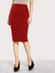 Elastic Waist Pencil Skirt
