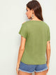 Asymmetric Neck Solid Tee