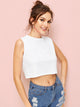 Solid Crop Tank Top