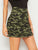 Camo Print Raw Hem Skirt