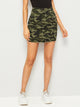 Camo Print Raw Hem Skirt