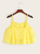 Solid Tiered Layer Peplum Cami Top