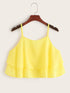 Solid Tiered Layer Peplum Cami Top