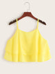 Solid Tiered Layer Peplum Cami Top
