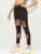 Letter Print Contrast Mesh Leggings
