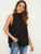 Neon Orange Tie Back Mock-neck Asymmetrical Hem Blouse