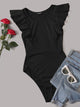 Ruffle Armhole Solid Bodysuit