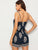 Plants Print Elastic Waist Cami Romper