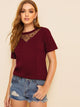 Dobby Mesh Insert Solid Tee
