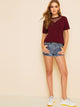 Dobby Mesh Insert Solid Tee