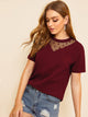 Dobby Mesh Insert Solid Tee