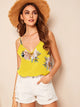 Double V Neckline Floral Cami Top