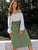 Dual Pocket Button Front Belted Paperbag Skirt