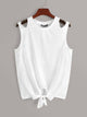 Knot Front Cut Out Shoulder Top