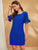 Solid Flounce Sleeve Zipper Back Scallop Dress
