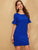 Solid Flounce Sleeve Zipper Back Scallop Dress