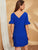 Solid Flounce Sleeve Zipper Back Scallop Dress