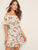 Floral Print Ruffle Hem Belted Romper